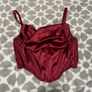 Urban Outfitters Women’s Red Satin Corset Top